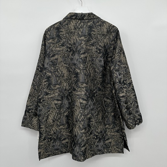 Caroline Rose Jacket Plus Size 1X Artsy Jacquard Metallic Shimmer Statement New - Picture 10 of 16